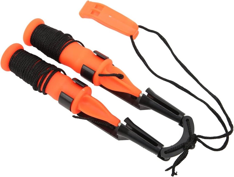 Load image in Gallery Viewer, IJspriemen voor ijsvissen van roestvrij staal met noodfluitje en antislip handgrepen – ijsveiligheid – ijsvisaccessoires - happygetfit.com
