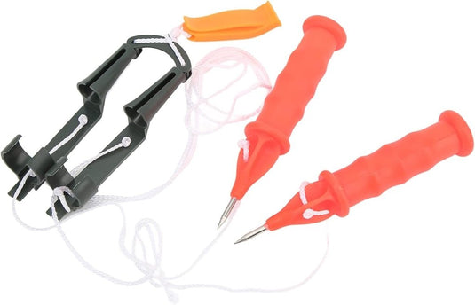 IJspriemen voor ijsvissen van roestvrij staal met noodfluitje en antislip handgrepen – ijsveiligheid – ijsvisaccessoires - happygetfit.com