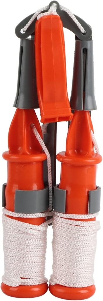 IJspriemen voor ijsvissen van roestvrij staal met noodfluitje en antislip handgrepen – ijsveiligheid – ijsvisaccessoires - happygetfit.com