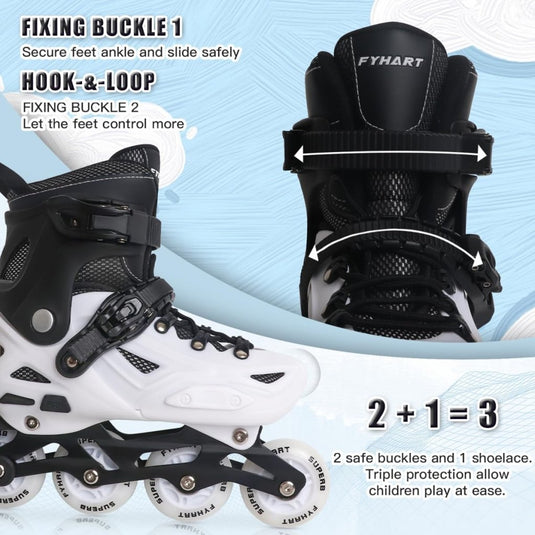 Inlineskates voor kinderen, jongens, meisjes, 4 maten, inlineskates - happygetfit.com