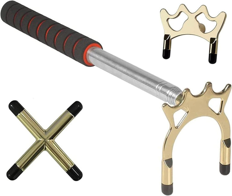 Laden Sie das Bild in Galerie -Viewer, Intrekbare biljart keubrug met 3 messing brugkoppen - happygetfit.com
