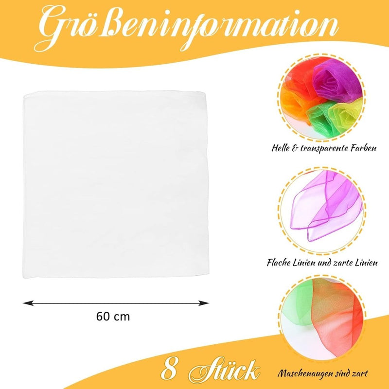 Laden Sie das Bild in Galerie -Viewer, jongleerdoeken 60 x 60 cm – oranje dansdoeken voor kinderen, spel en beweging - happygetfit.com
