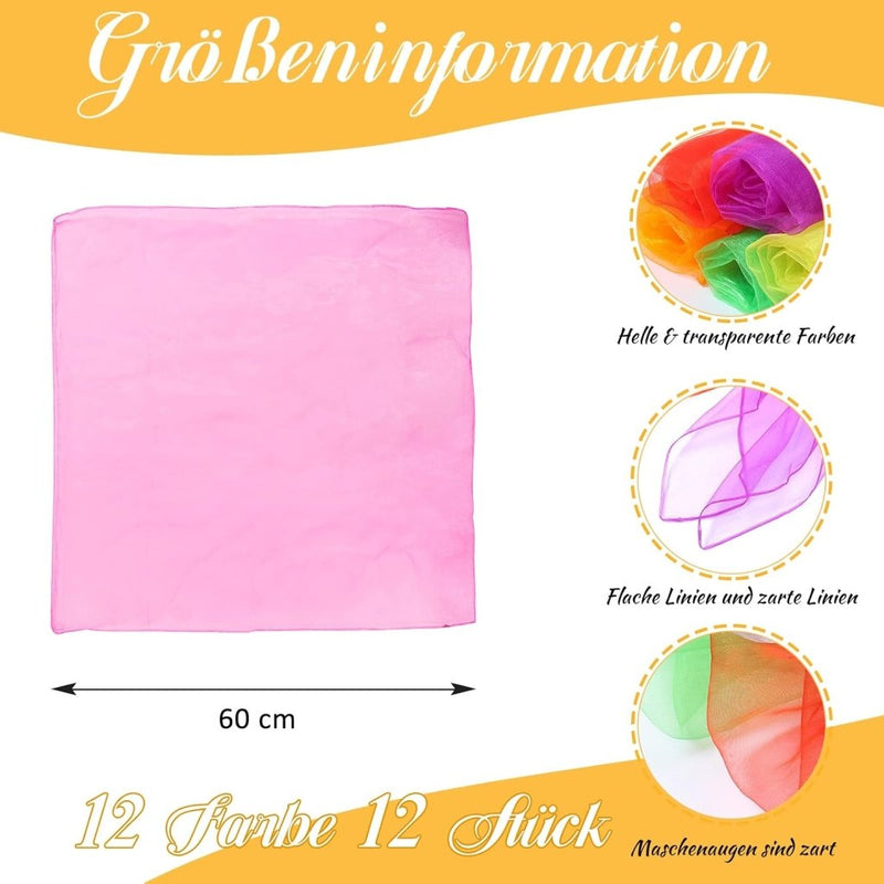 Laden Sie das Bild in Galerie -Viewer, jongleerdoeken 60 x 60 cm – oranje dansdoeken voor kinderen, spel en beweging - happygetfit.com
