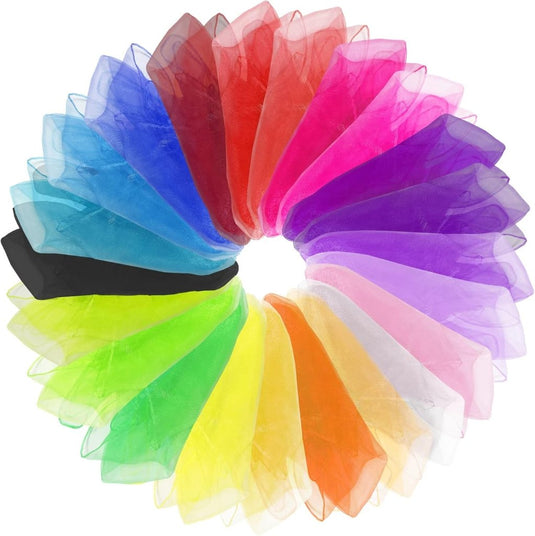 jongleerdoeken 60 x 60 cm – oranje dansdoeken voor kinderen, spel en beweging - happygetfit.com