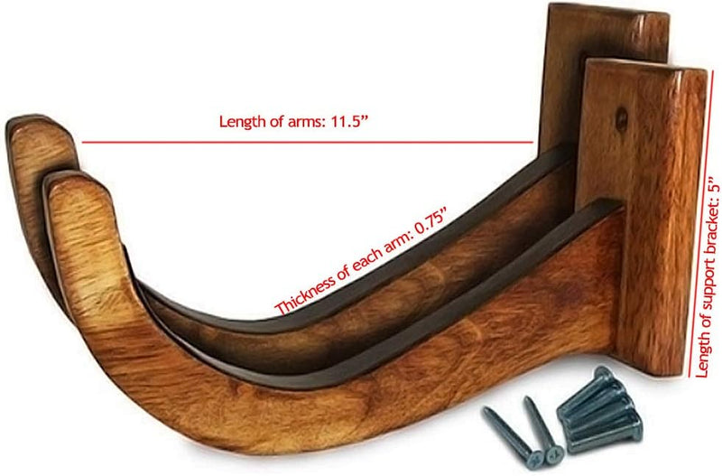 Load image into Gallery viewer, Presenteer je surfplank met stijl met deze houten muurbeugels, gemaakt van massief hout. Elke arm is 11,5 inch lang en 0,75 inch dik, met een steunbeugel van 5 inch - ideaal om boards te beschermen of je bamboe surfplank muurbevestiging veilig te presenteren! Naam: Jouw surfplank verdient een stijlvolle display! 🏄‍♂️.
