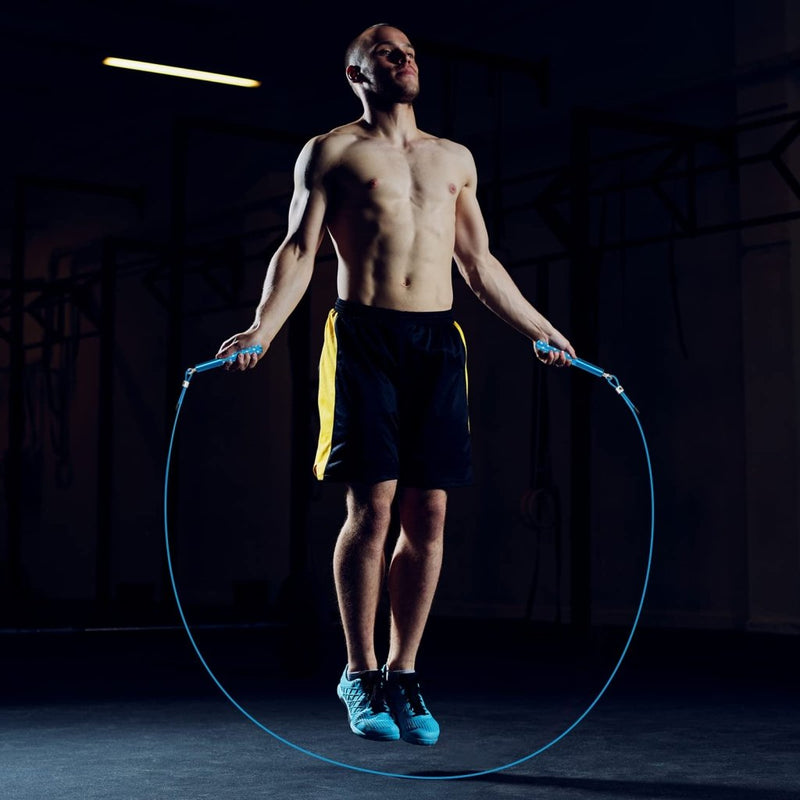 Laad afbeelding in Galerijviewer, Jump Rope, Wastou Speed Jumping Rope for Training Fitness Exercise, Adjustable Adults Workout Skipping Rope for Men, Women, Kids, Girls - happygetfit.com
