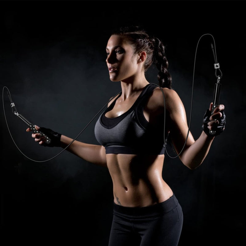 Laad afbeelding in Galerijviewer, Jump Rope, Wastou Speed Jumping Rope for Training Fitness Exercise, Adjustable Adults Workout Skipping Rope for Men, Women, Kids, Girls - happygetfit.com

