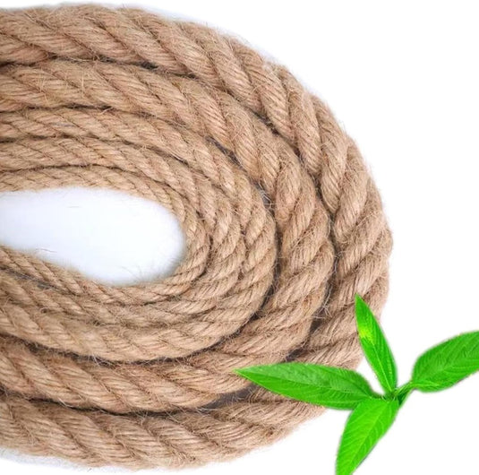Jutetouw 10 m x 12 mm – natuurlijk touw voor tuin, decoratie, leuning, barrière en doe-het-zelf – bruin - happygetfit.com