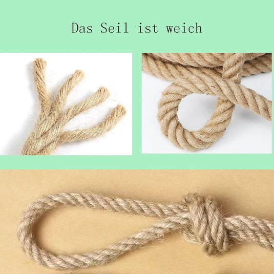 Jutetouw 10 m x 12 mm – natuurlijk touw voor tuin, decoratie, leuning, barrière en doe-het-zelf – bruin - happygetfit.com