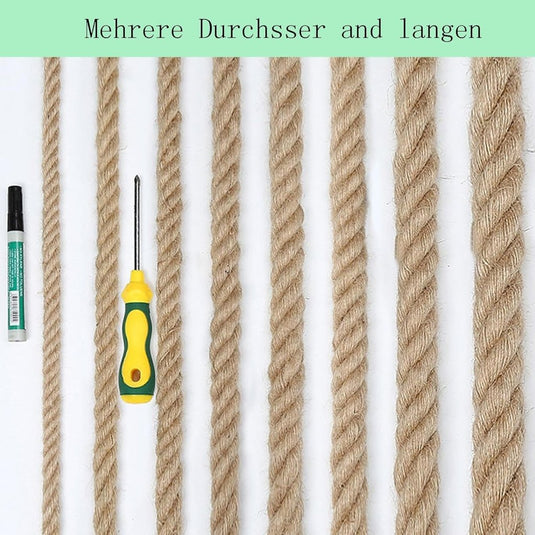 Jutetouw 10 m x 12 mm – natuurlijk touw voor tuin, decoratie, leuning, barrière en doe-het-zelf – bruin - happygetfit.com