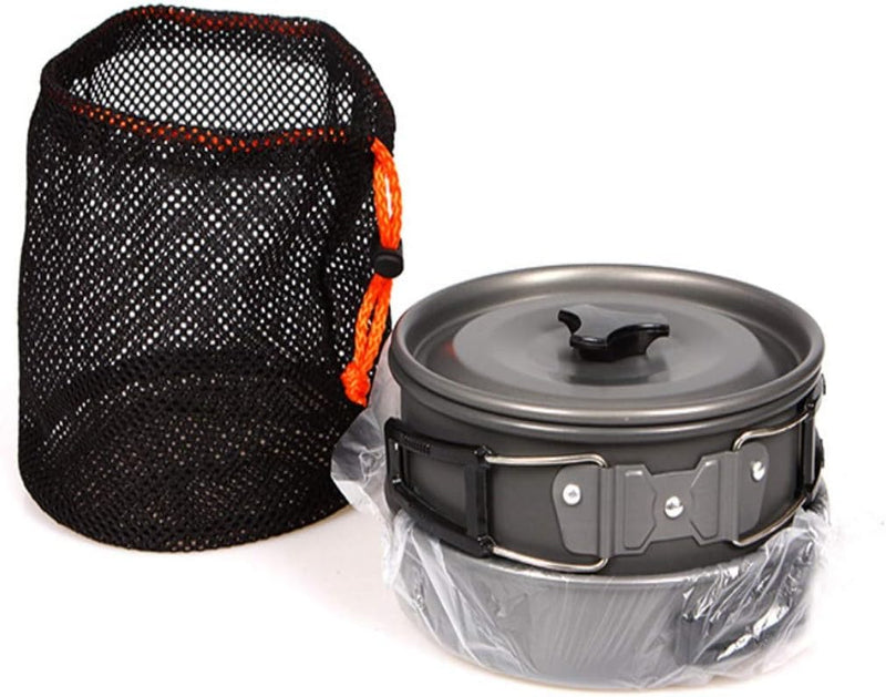 Load image into Gallery viewer, JZK Camp Cookware 2-3 People Set, Pan Pot Teapot Lightweight Outdoor Portable Camping Cooker Set for Trekking Hiking BBQ Picnic Campfire - happygetfit.com
