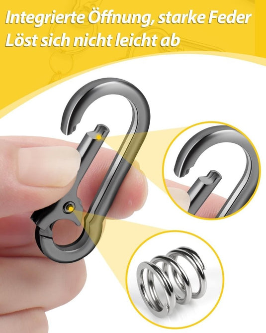 Karabiner Sleutelhangers 3 Stuks met Sleutelring 4,7 cm – Sleutelhanger – Karabijnhaak - happygetfit.com