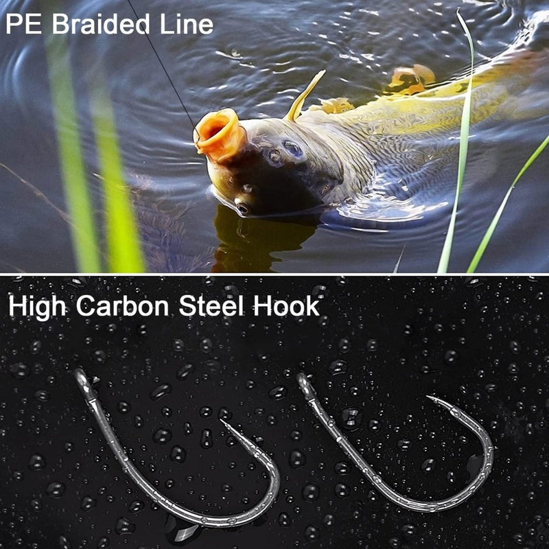 Load image into Gallery viewer, Karpervissen Haken Karpervissen Hair Rigs Boilie Rig Carp Leader Handgemaakte Karper Rigs 18 Stuks Gevlochten Lijn Vishaken met Boilie Stoppers (6810) - happygetfit.com
