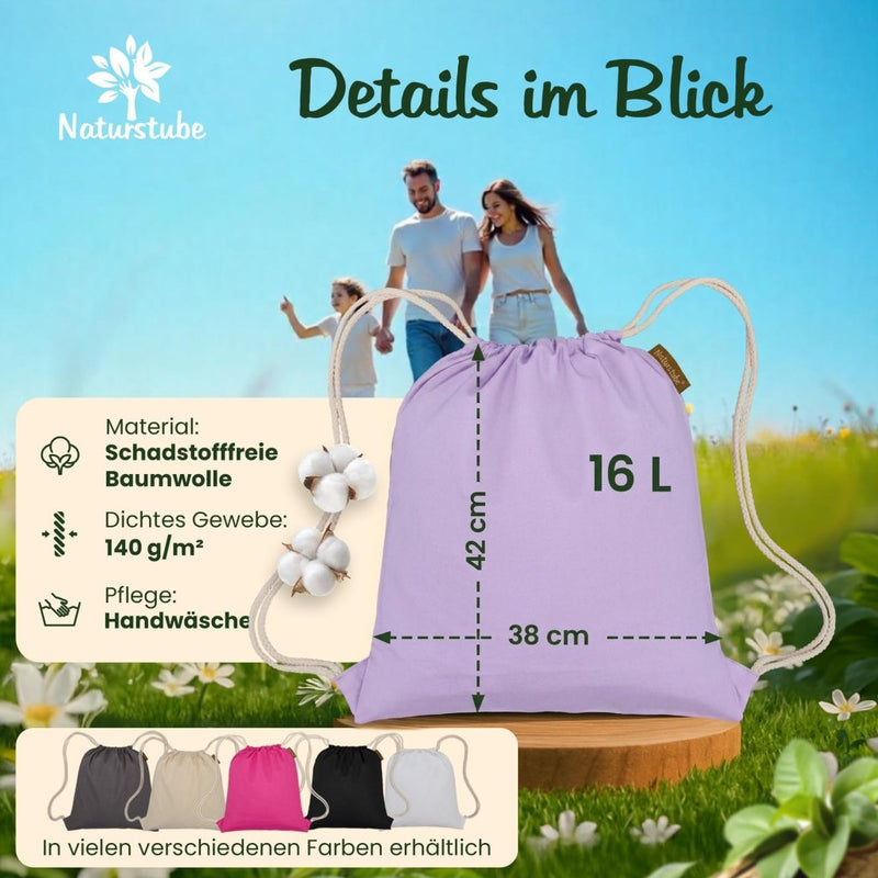 Załaduj obraz do przeglądarki galerii, Katoenen gymtas naturel met trekkoord 140 g/m² – sporttas – rugzak - happygetfit.com
