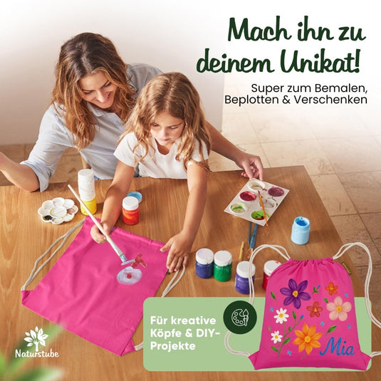 Katoenen gymtas naturel met trekkoord 140 g/m² – sporttas – rugzak - happygetfit.com