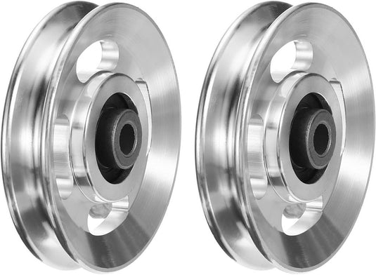 Katrolwielen 2 stuks 90 mm van aluminium met 6202 lagers – kabelmachine katrollen – fitness accessoires - happygetfit.com