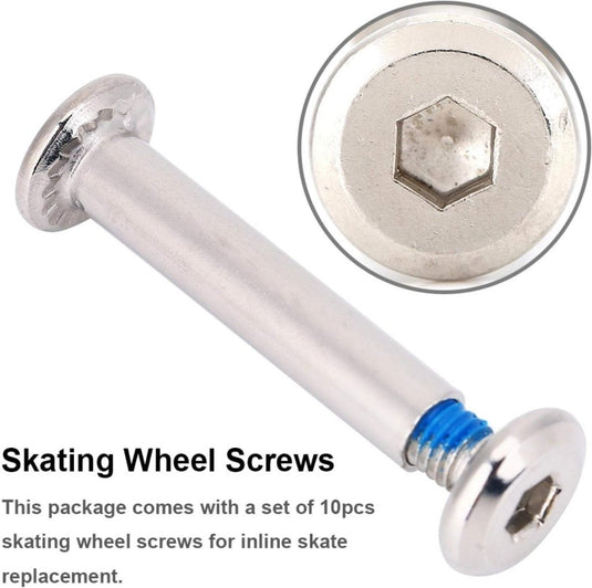 Keenso Inline Skate Schroeven, 10 stks 31mm 36mm Duurzaam Ijzer Inline Skating Schroeven Inline Skate Wiel Schroeven Fittings Skates Wiel assen Hardware - happygetfit.com