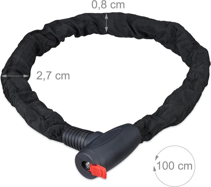 Chargez l'image dans la visionneuse de la galerie, Kettingslot 100 cm zwart met 2 sleutels - happygetfit.com
