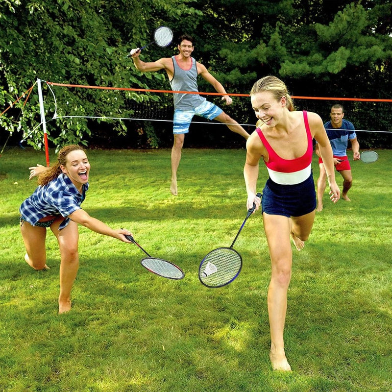 Laad afbeelding in Galerijviewer, KH 2-4 Player Badminton Rackets Set,Lightweight &amp; Sturdy,Beach Backyard Game,Indoor Outdoor Sports,Racquets,Shuttlecocks &amp; Carry Bag Included - happygetfit.com
