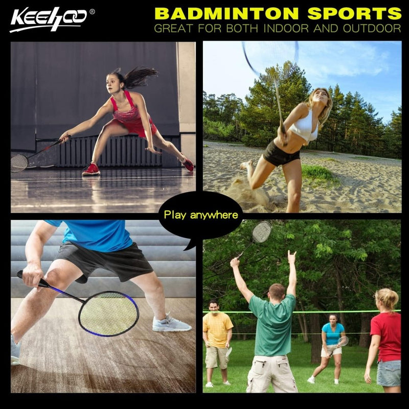 Laad afbeelding in Galerijviewer, KH 2-4 Player Badminton Rackets Set,Lightweight &amp; Sturdy,Beach Backyard Game,Indoor Outdoor Sports,Racquets,Shuttlecocks &amp; Carry Bag Included - happygetfit.com
