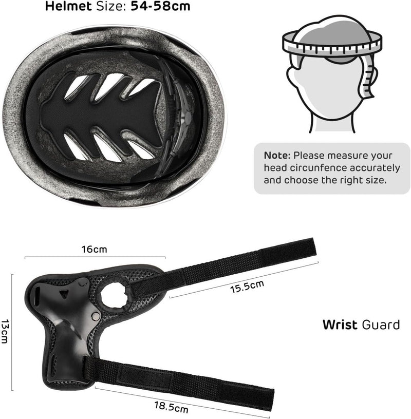 Laad afbeelding in Galerijviewer, Kids Helm en Pads Set Leeftijd 5-15 Jaar Kids Skateboard Helm Kniebeschermers Elleboog Pads Pols Pads voor Roller Scooter Fietsen Schaatsen - happygetfit.com
