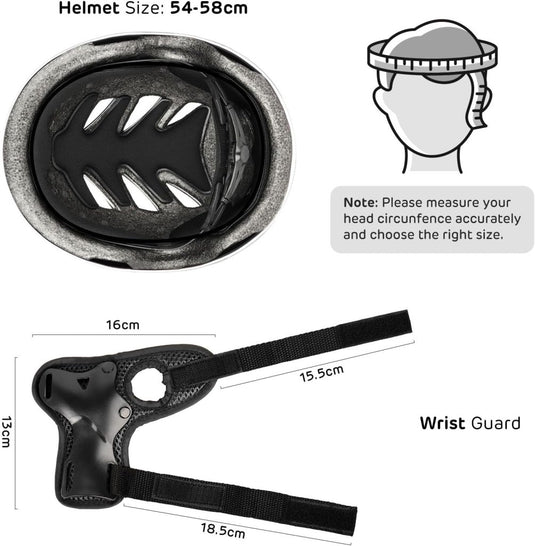 Kids Helm en Pads Set Leeftijd 5-15 Jaar Kids Skateboard Helm Kniebeschermers Elleboog Pads Pols Pads voor Roller Scooter Fietsen Schaatsen - happygetfit.com