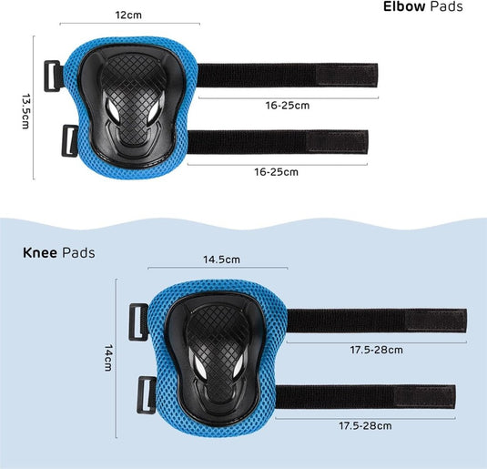 Kids Helm en Pads Set Leeftijd 5-15 Jaar Kids Skateboard Helm Kniebeschermers Elleboog Pads Pols Pads voor Roller Scooter Fietsen Schaatsen - happygetfit.com