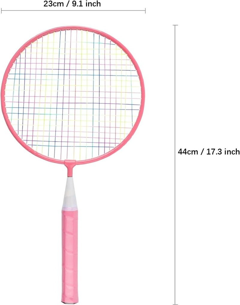 Load image in Gallery Viewer, Kinder badmintonset met 2 rackets van 44 cm inclusief 4 shuttles en sponsbal – badmintonspel – kindersport - happygetfit.com
