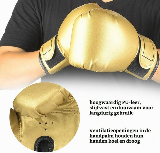 Kinder bokshandschoenen 1 paar van PU leer met verstelbare klittenbandsluiting – bokstraining – sparringhandschoenen - happygetfit.com
