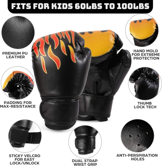 Kinder bokszak set 7-in-1 ongevuld 60 cm - happygetfit.com