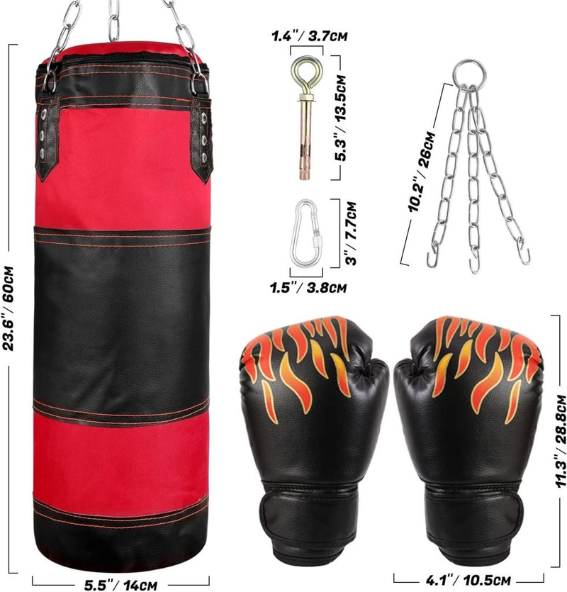 Chargez l'image dans la visionneuse de la galerie, Kinder bokszak set 7-in-1 ongevuld 60 cm - happygetfit.com
