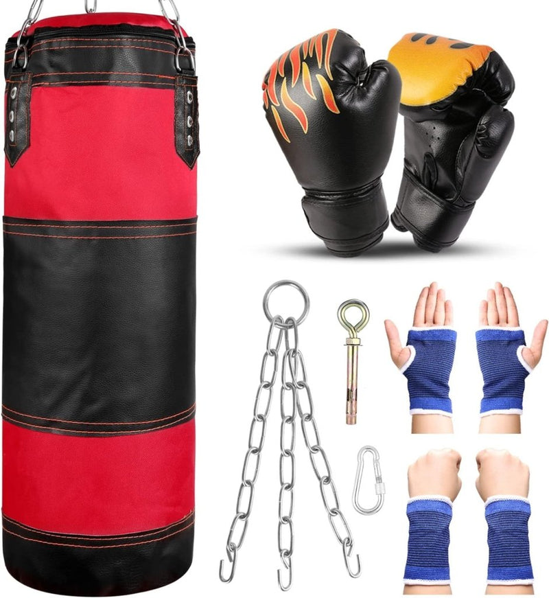 Chargez l'image dans la visionneuse de la galerie, Kinder bokszak set 7-in-1 ongevuld 60 cm - happygetfit.com
