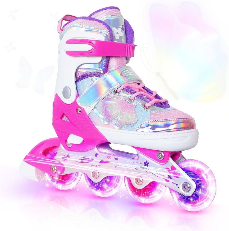 Load image into Gallery viewer, Kinder inline skates voor meisjes jongens - Blades Roller voor kinderen leeftijd 4 5 6 7- Verstelbaar All Light Up Wheel Indoor Outdoor Sport Verjaardagscadeau voor zoon en kleinzoon - happygetfit.com

