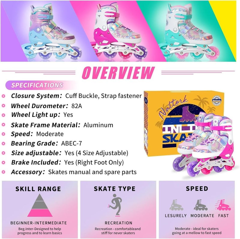 Load image into Gallery viewer, Kinder inline skates voor meisjes jongens - Blades Roller voor kinderen leeftijd 4 5 6 7- Verstelbaar All Light Up Wheel Indoor Outdoor Sport Verjaardagscadeau voor zoon en kleinzoon - happygetfit.com
