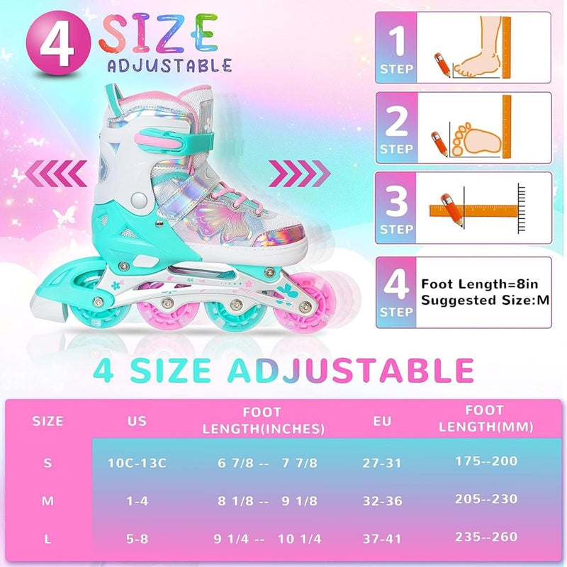 Load image into Gallery viewer, Kinder inline skates voor meisjes jongens - Blades Roller voor kinderen leeftijd 4 5 6 7- Verstelbaar All Light Up Wheel Indoor Outdoor Sport Verjaardagscadeau voor zoon en kleinzoon - happygetfit.com
