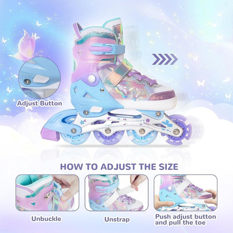 Load image into Gallery viewer, Kinder inline skates voor meisjes jongens - Blades Roller voor kinderen leeftijd 4 5 6 7- Verstelbaar All Light Up Wheel Indoor Outdoor Sport Verjaardagscadeau voor zoon en kleinzoon - happygetfit.com
