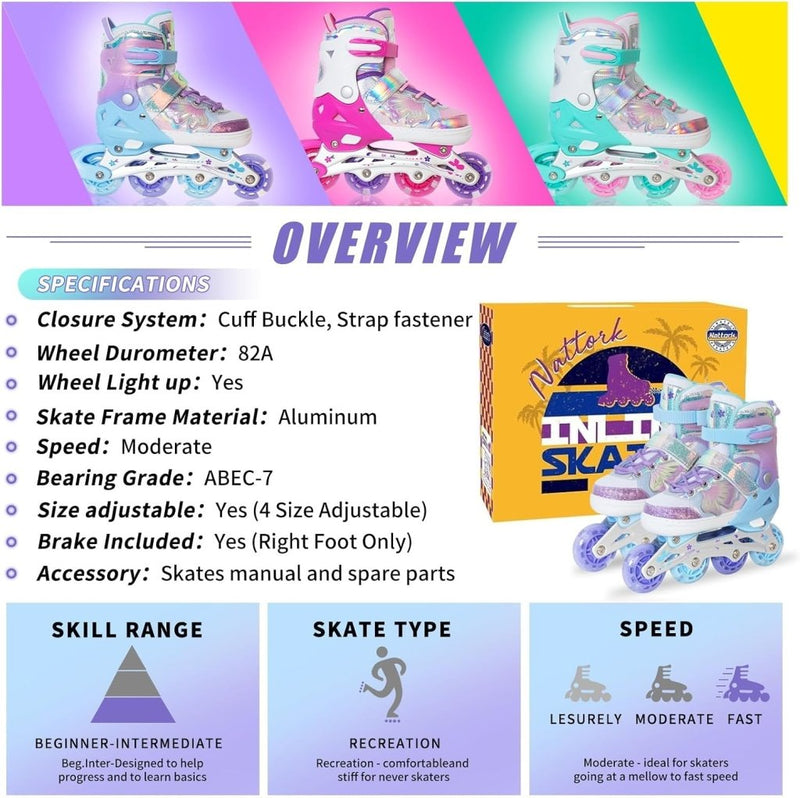 Load image into Gallery viewer, Kinder inline skates voor meisjes jongens - Blades Roller voor kinderen leeftijd 4 5 6 7- Verstelbaar All Light Up Wheel Indoor Outdoor Sport Verjaardagscadeau voor zoon en kleinzoon - happygetfit.com
