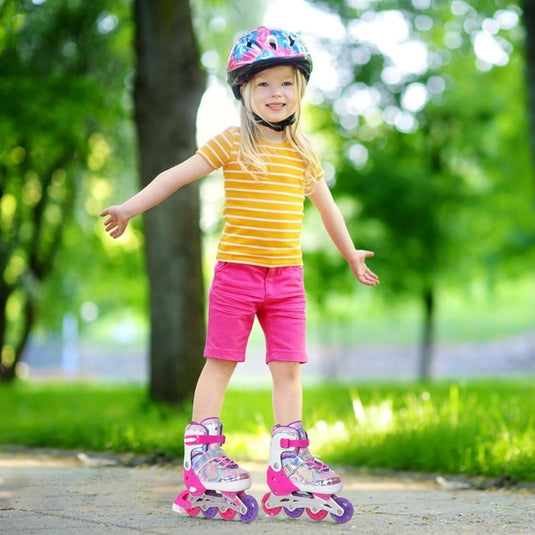 Kinder inline skates voor meisjes jongens - Blades Roller voor kinderen leeftijd 4 5 6 7- Verstelbaar All Light Up Wheel Indoor Outdoor Sport Verjaardagscadeau voor zoon en kleinzoon - happygetfit.com