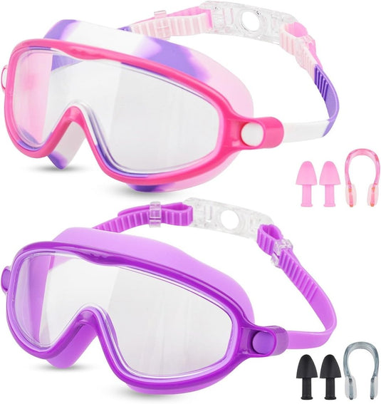 Kinderzwembrillen 2 stuks met anticondens en UV-bescherming voor 3 tot 15 jaar – zwemmasker – zwemaccessoires - happygetfit.com
