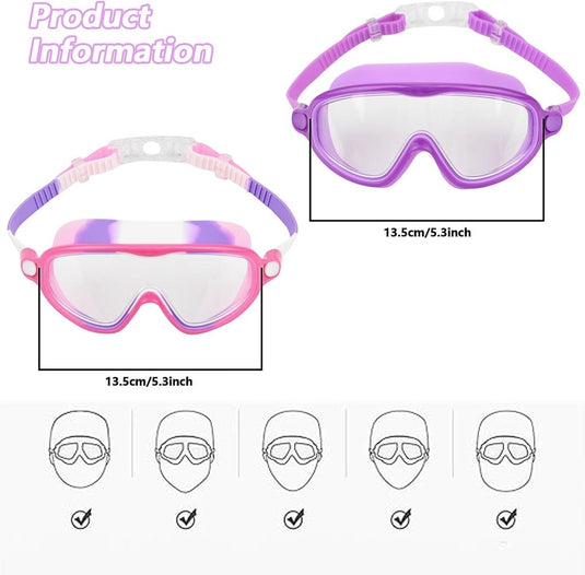 Kinderzwembrillen 2 stuks met anticondens en UV-bescherming voor 3 tot 15 jaar – zwemmasker – zwemaccessoires - happygetfit.com