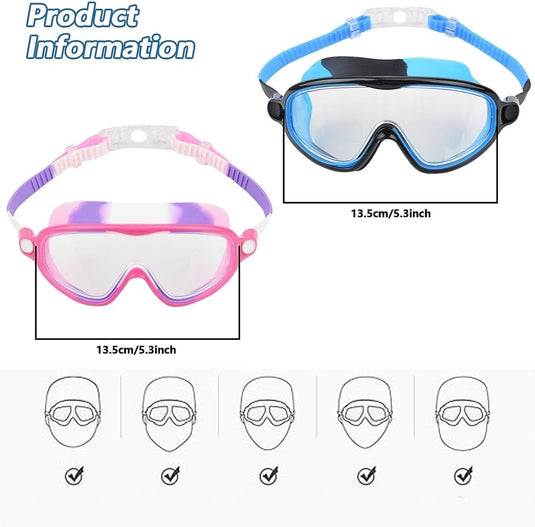 Kinderzwembrillen 2 stuks met anticondens en UV-bescherming voor 3 tot 15 jaar – zwemmasker – zwemaccessoires - happygetfit.com