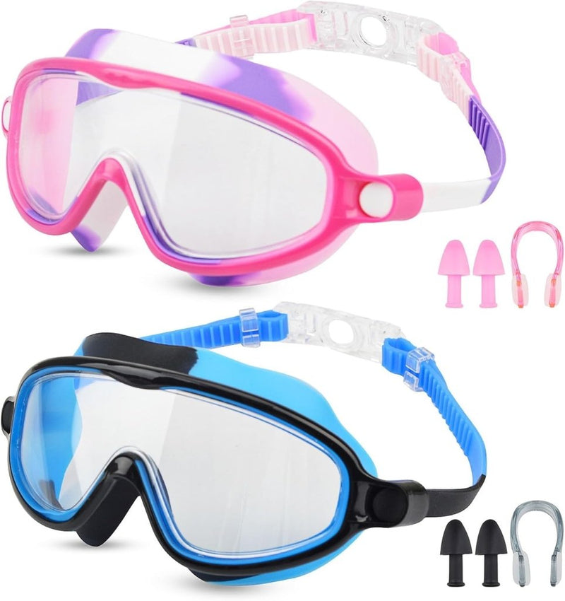 Bild im Galerie-Viewer laden, Kinderzwembrillen 2 stuks met anticondens en UV-bescherming voor 3 tot 15 jaar – zwemmasker – zwemaccessoires - happygetfit.com
