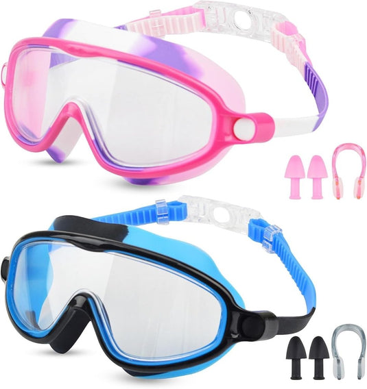 Kinderzwembrillen 2 stuks met anticondens en UV-bescherming voor 3 tot 15 jaar – zwemmasker – zwemaccessoires - happygetfit.com