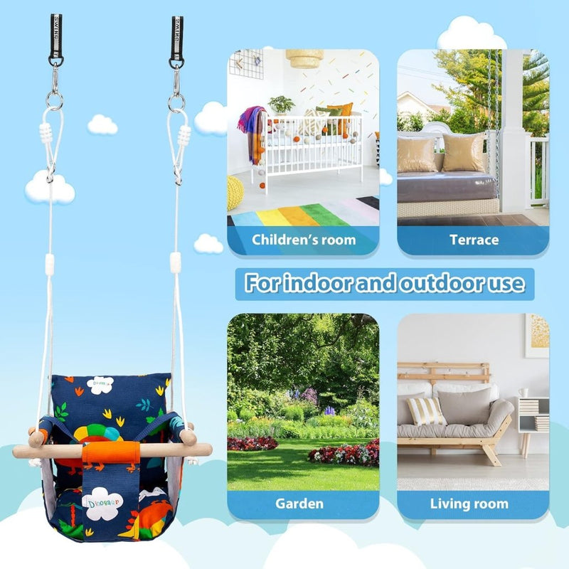 Load image into Gallery viewer, Klimtouw schommel voor kinderen – met platforms, schijfzitje en verstelbaar touw - happygetfit.com
