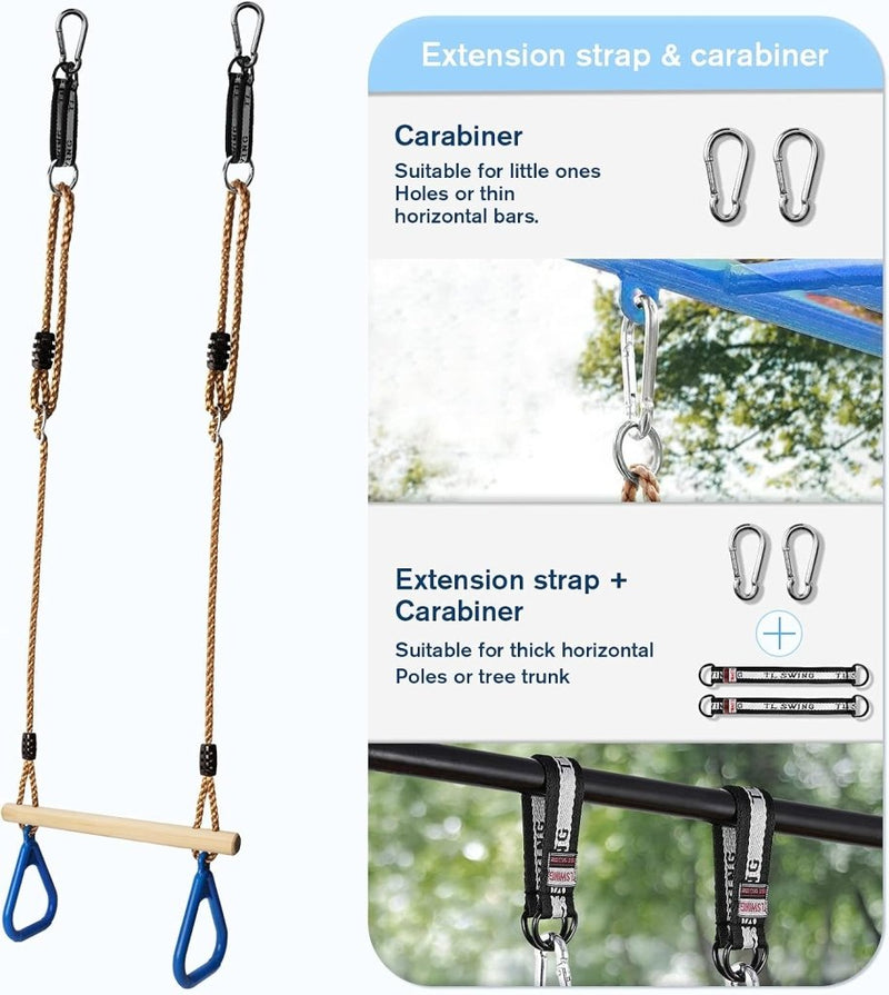 Load image into Gallery viewer, Klimtouw schommel voor kinderen – met platforms, schijfzitje en verstelbaar touw - happygetfit.com
