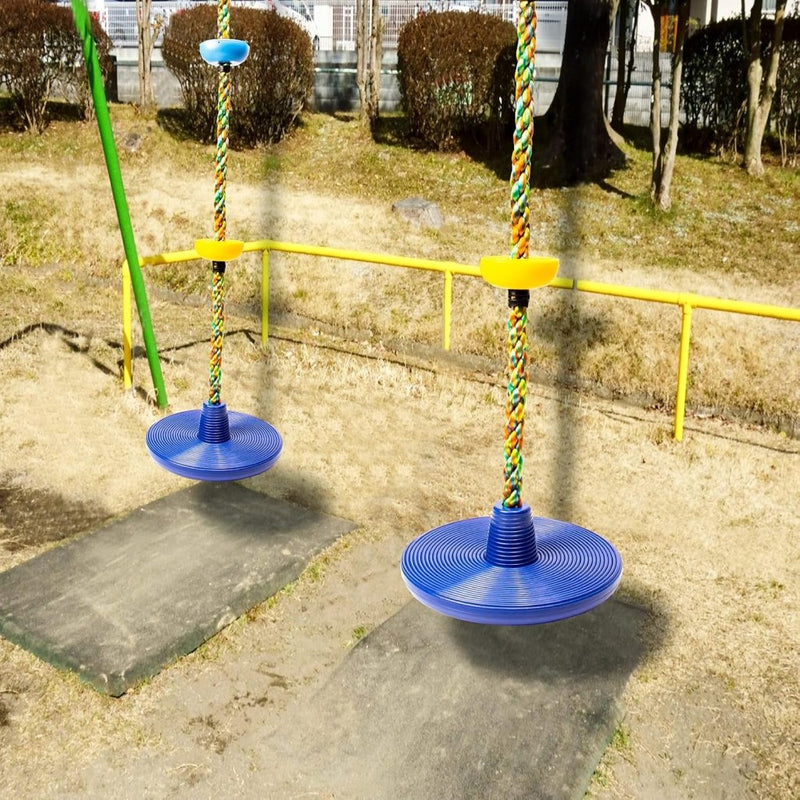 Load image into Gallery viewer, Klimtouw schommel voor kinderen – met platforms, schijfzitje en verstelbaar touw - happygetfit.com
