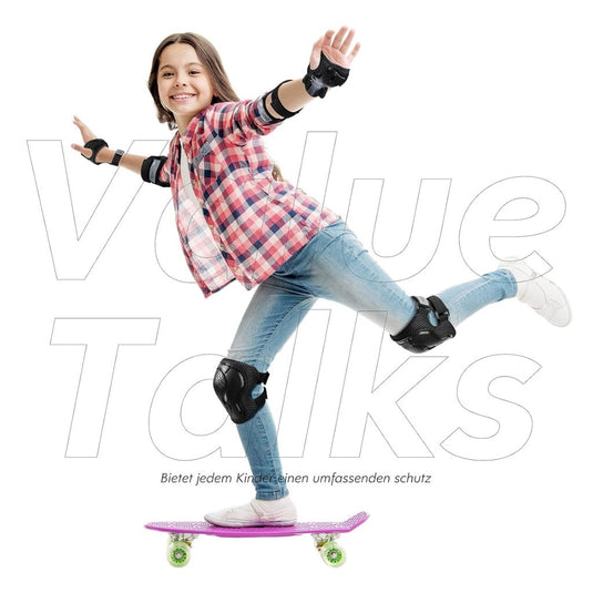 Kniebeschermers Kinderen Beschermers Inline Skates Kinderen 6-delige Set Kinderen Beschermers Elleboogbeschermers voor Inline Skates Scooter Fiets Rolschaatsen - happygetfit.com