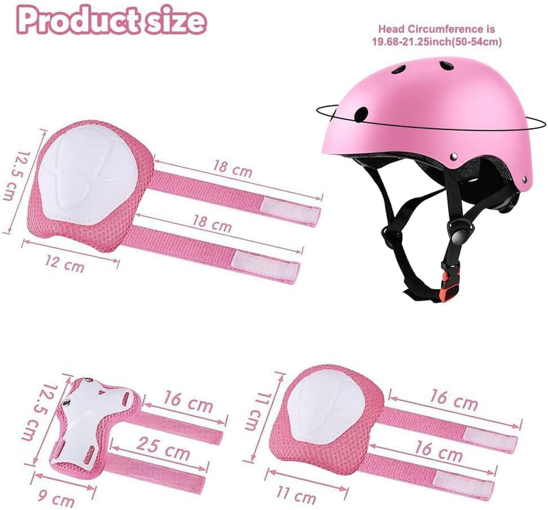 Load image into Gallery viewer, Kniebeschermers Kinderen met Helm, 7-in-1 Helm en Beschermers Set Knieschilden Inline Skates Kinderen Beschermingsuitrusting voor Inline Skates Skateboard Fiet longboard, stuntscooter - happygetfit.com
