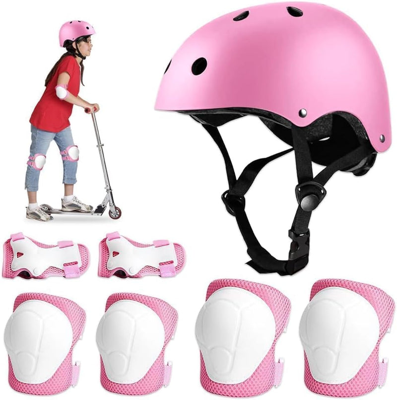 Load image into Gallery viewer, Kniebeschermers Kinderen met Helm, 7-in-1 Helm en Beschermers Set Knieschilden Inline Skates Kinderen Beschermingsuitrusting voor Inline Skates Skateboard Fiet longboard, stuntscooter - happygetfit.com
