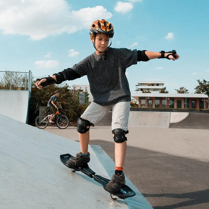 Load image into Gallery viewer, Kniebeschermersset voor kinderen en volwassenen - Inline skates Kniebeschermers Bescherming Inline skates Dames 6-in-1 Kniebeschermers Elleboogbeschermers Polsbeschermers (Zwart, Large) - happygetfit.com
